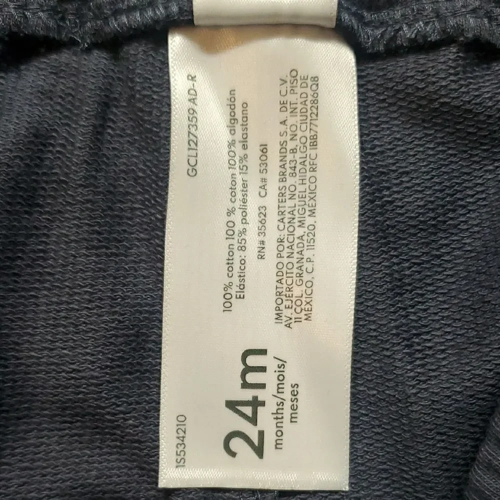 Carter's Dark Charcoal Gray Kids Jogger Sweatpants Size 24M
